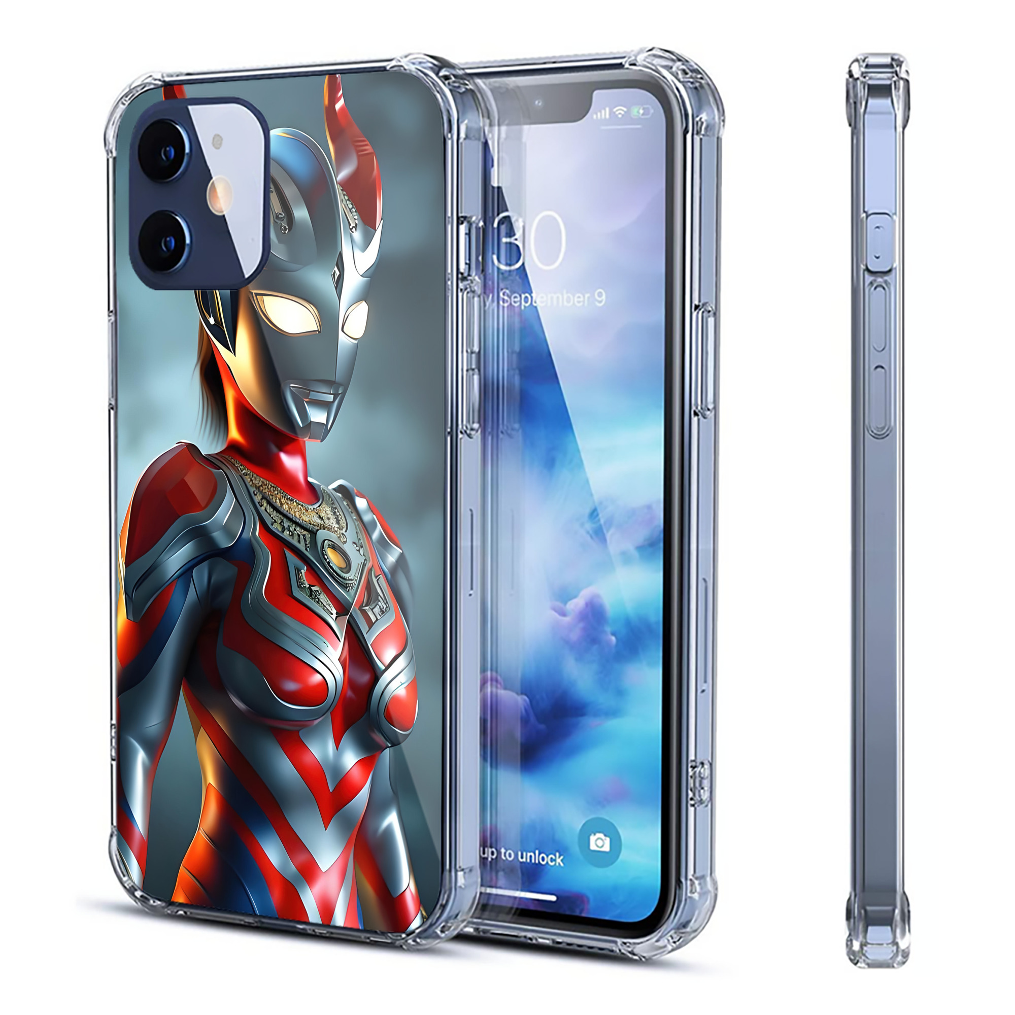 （画像用） ウルトラマン Ultraman 【iPhone 12シリーズ対応】透明スマホケース（クリアソフトケース）